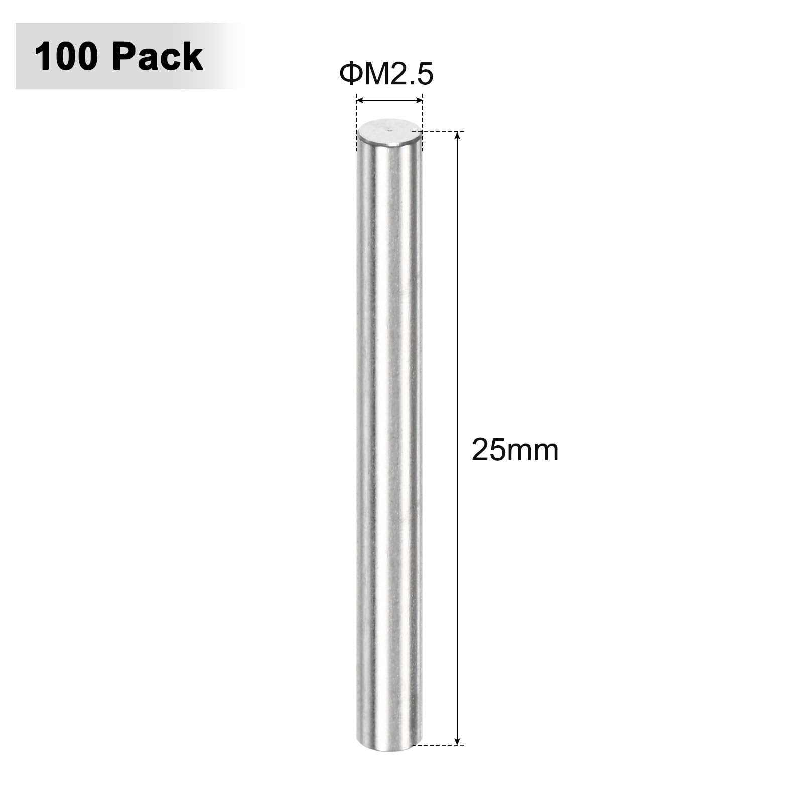 M METERXITY 100-Pack 2.5 x 25mm Dowel Pin - Image 3
