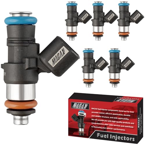MACAX Set of 6 Fuel Injectors 0280158191 Replacement Compatible with Ford Edge Explorer Flex F150 Mustang Police Interceptor Transit-150 250 350 Lincoln MKX 3.5L 3.7L V6 - Replaces BR3Z9F593B FJ1116