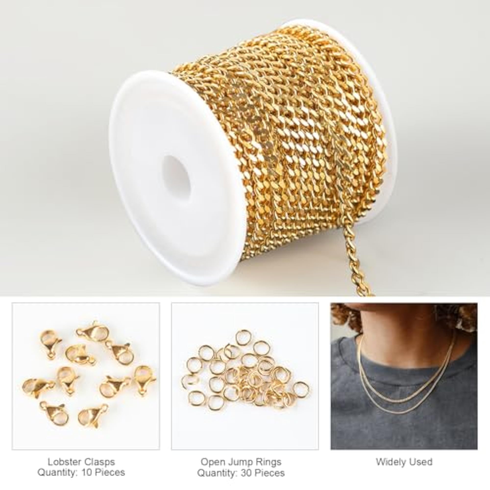 16.4 Feet Gold Plated Craft Chains for Jewellery Making