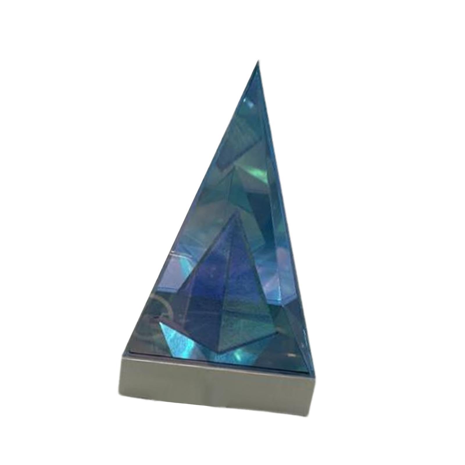 mophrati Chic 3D Pyramid Acrylic Lamp Decorative Table Lamp Captivating Bedside and Functional Night Light Decor Desk Light Nightstand Bedside for Home