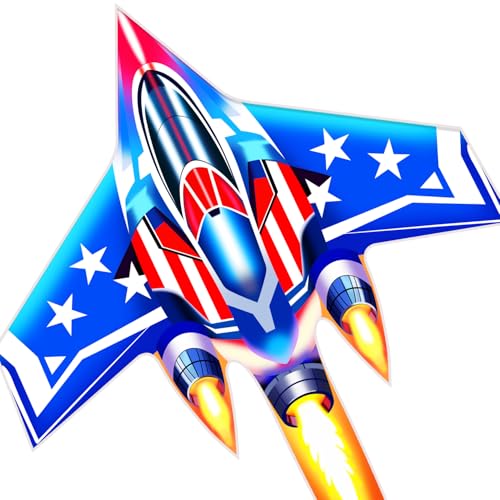 Airplane Kites for Kids Ages 4-8, 8-12, Fighter Jet Kites for Boys, Large Kite for Adults，Suitable for Beginners, Beach and Outdoor Activity