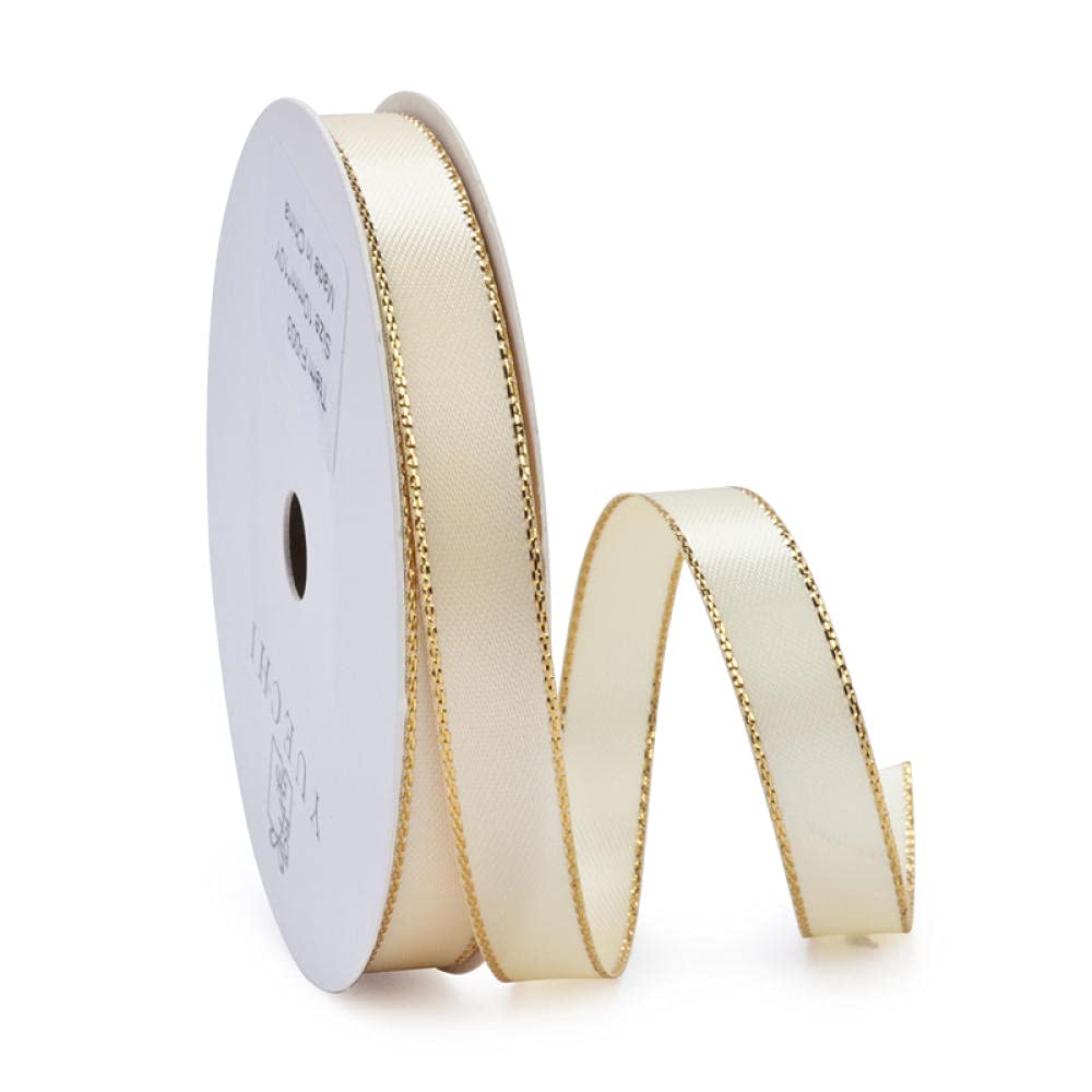 Ribbons For Gift Wrapping Ribbon For Fabric Satin Ribbons Golden Side Faborek Ciasto Pieczenie Dekoracyjne Wstążka Prezent Prezent Opakowanie Wstążka Webbed Handmade Diy Materiał Wstążka-Szampański Go