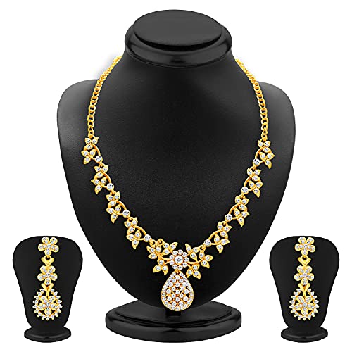 Stunning Plated Ad Necklace Set - 2557NADP550SK