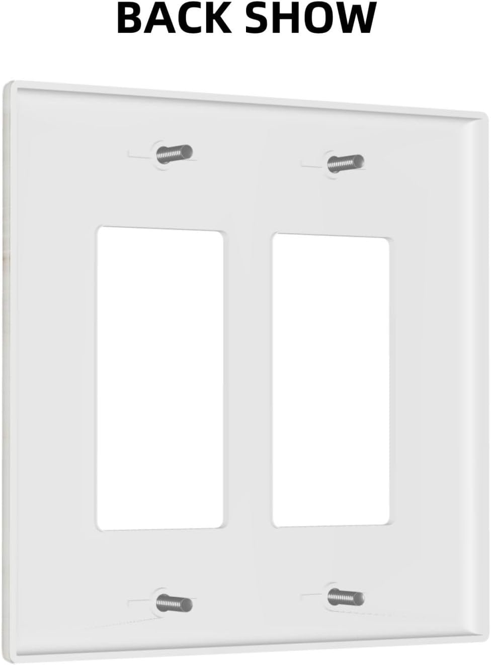 White Gold Marble Light Switch Cover 2 Gang Double Rocker Wall Plate Decorative Golden Lightswitch Switchplate Faceplate for Bathroom Kitchen Bedroom