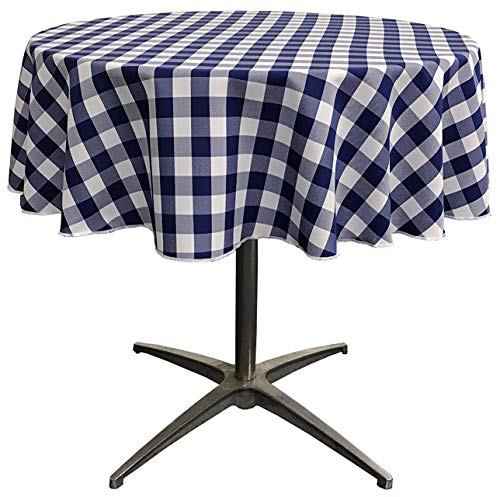 LA Linen Poly Checkered Round Tablecloth