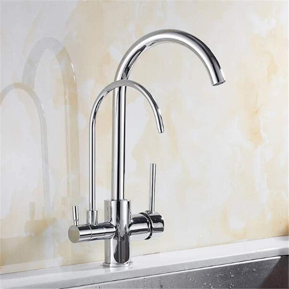 HTTGDGDH Kitchen S Filter Deck Mounted Mixer Tap 360 Rotation With Water Purification Features Mixer Tap Crane For Kitchen Drinking Water Filter S,Chrome,