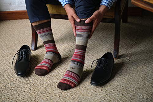 Pierre Henry Mid-Calf Dress Socks For Men (9 Pairs) (Sunset, Size 9-11) #TOP4