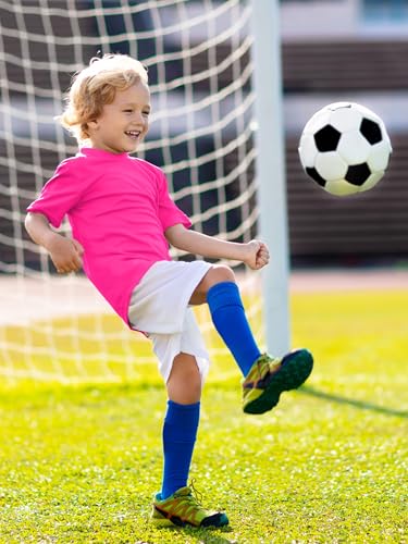 Image of Boys Neon Shirts Dry Fit Athletic T Shirts UPF 50+ Performance Cooling Shirt Short Sleeve Rash Guard Kids Top for Boys Girls