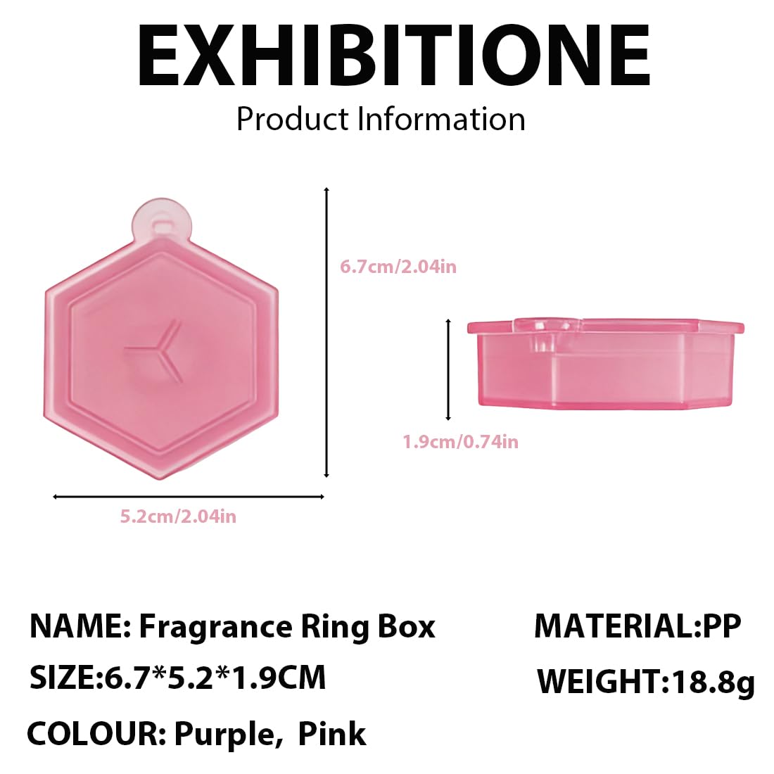 2 PCS Custodia per Pod Aromatici, Scatola Porta Aroma Igienica, Senza BPA, Contenitore per Capsule Aromatiche per Bottiglie Air Up (Viola/Rosa)