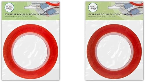 Home & Hobby Cinta de doble cara de línea roja de 18" (paquete de 2)
