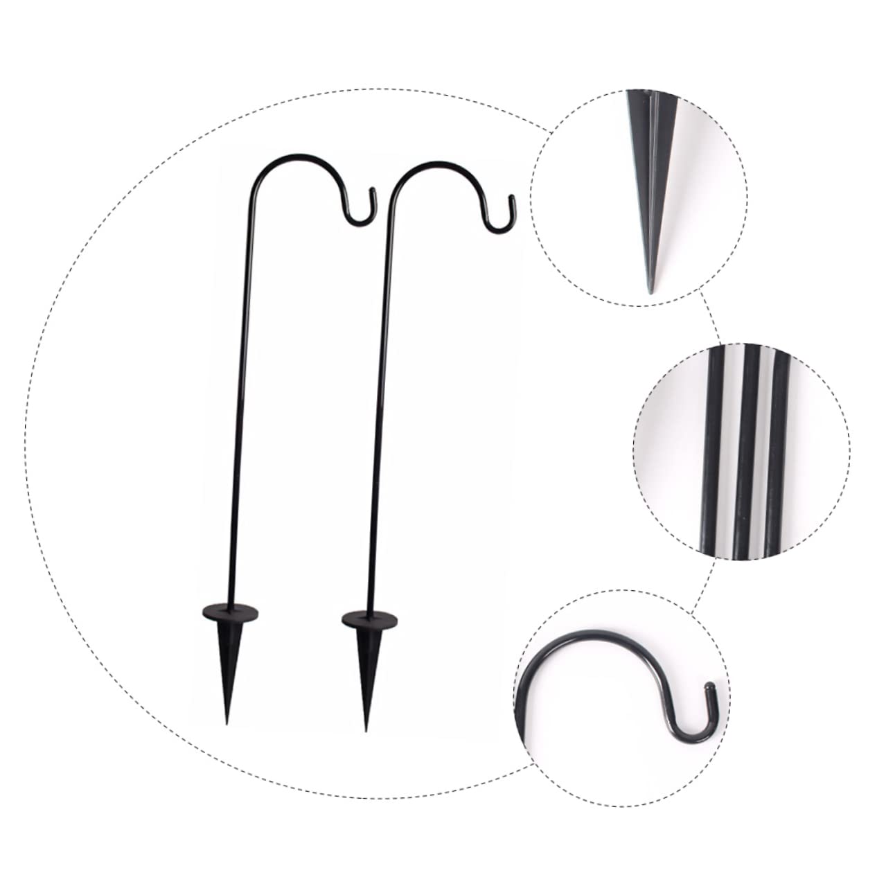PRETYZOOM 6Pcs Hooks for Outdoor Light and Garden Decor Streetlamp and Flagpole Hanging Hooks Easy Installation Multi Purpose Ground Inserted Hangers for Pathways