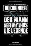  Buchbinder - Der Mann - Der Mythos - Die Legende - Notizbuch: Lustiges Buchbinder Notizbuch mit Punktraster. Buchbinder Zubehör & Buchbinder Geschenk Idee.