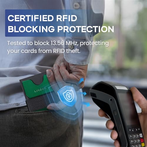 Image of RUNBOX Slim Wallet for Men, RFID Aluminum Pop-Up Card Holder for 12 Cards