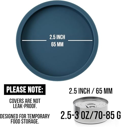 Miniatura 3 de OHMO Tapas pequeñas para latas de comida para gatos, solo 3 onzas y tapete de agua para comida para gatos, color verde azulado