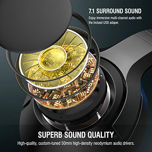 ONIKUMA PS4 Headset -Gaming Headset Xbox one Headset Gaming Headphone with Surround Sound, RGB LED Light 