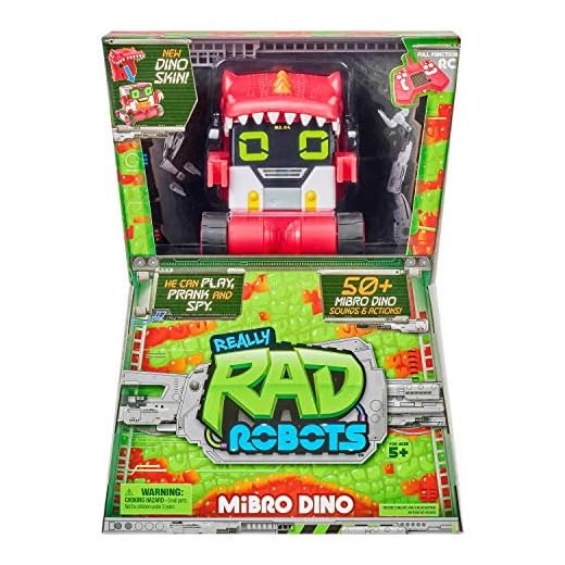 Really R.A.D. Robots - Mibro Dino - Interactive R/C Robot | 50+ Sounds and Actions | Remote Control Robot, Walkie Talkie, Jokes, and Pranks