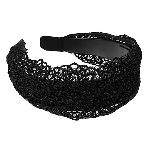 LEDMOMO 防滑針織髪飾り女性用ヘアバンド 独特設計スリップ防止ブラックエレガントヘッドラップ