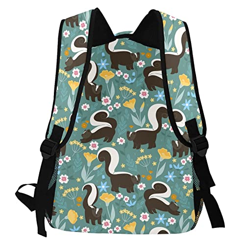 KiuLoam Cute Skunks And Flowers Kids Backpacks Large-Capacity School Bags 16 Inch Portable Laptop Bookbag Casual Backpack For 1th- 6th Grade Boys And Girls4