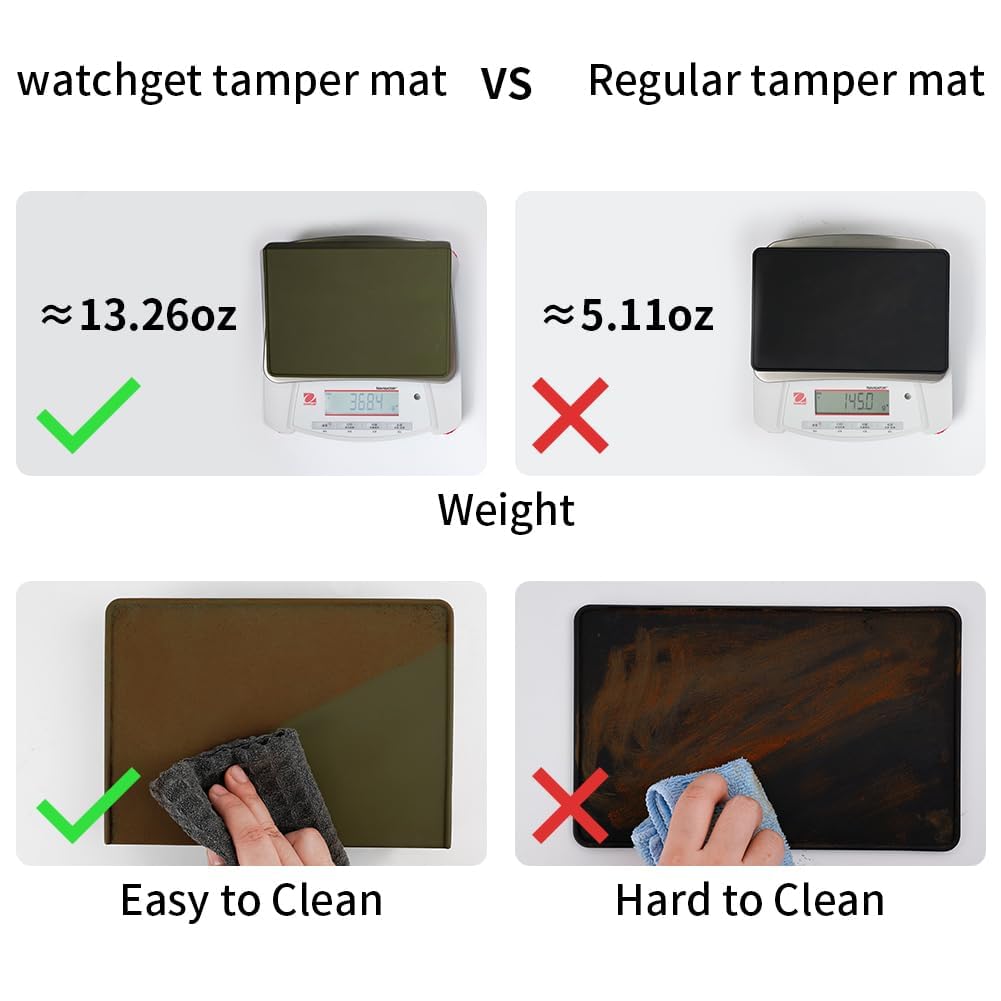 watchget Tapete para apisonar espresso, tapete de silicona de grado alimenticio, estación de café de 8 x 6 pulgadas, accesorio espresso, resistente al polvo, impermeable y resistente al calor