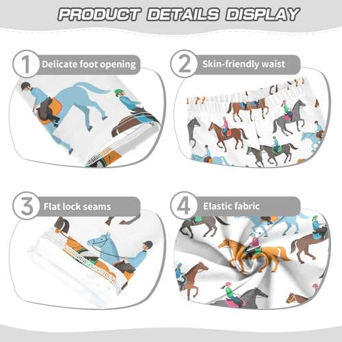 Girls Leggings Size 4T Horse White Soft Stretchy Yoga Pants Tights Girl Clothes for School Dance3