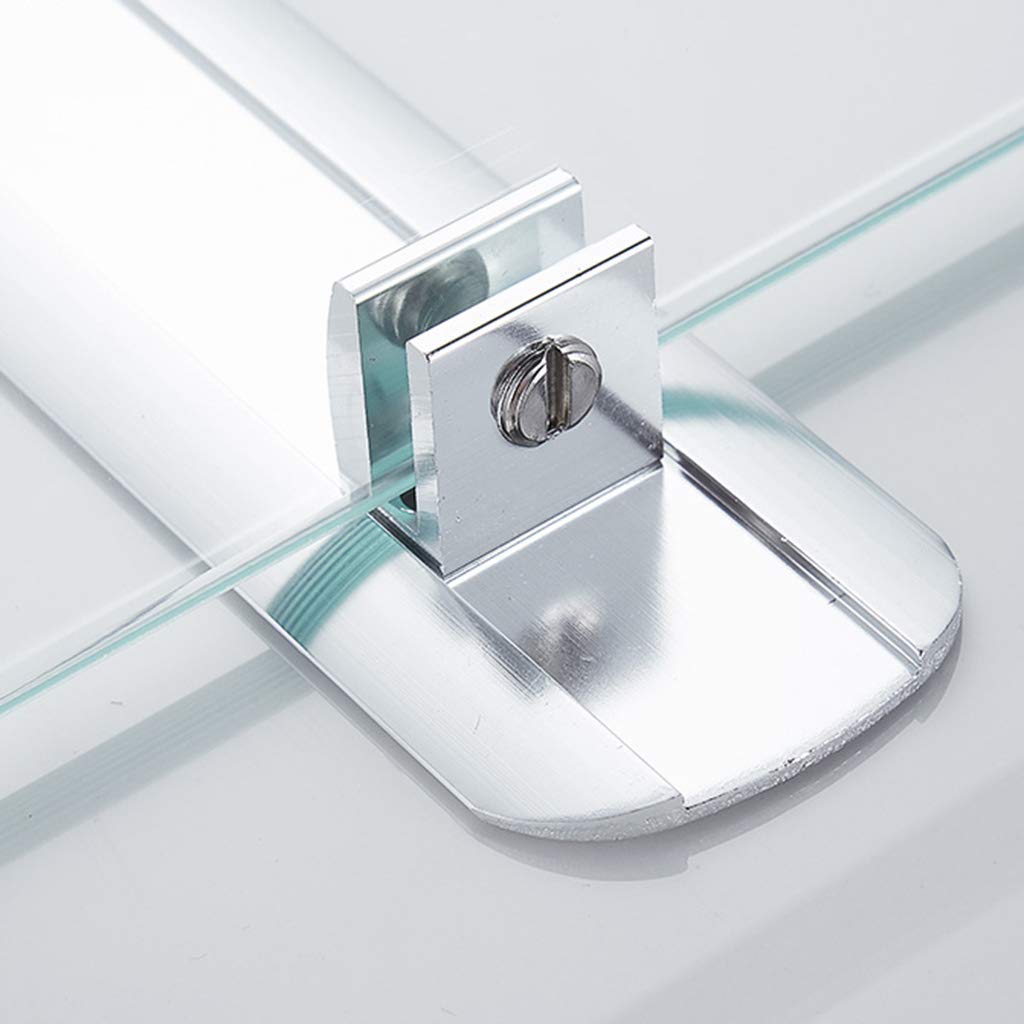 Estantes de baño exquisitos Bastidores de baño, Esquina de Ducha Estante de Vidrio Doble Marco de baño Montado en la Pared Estilo Moderno Marco de Ducha de Vidrio Templado Extra Grueso Baño
