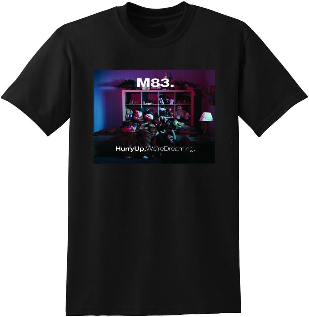 Pojddyy M83 T Shirt Hurry up We're Dreaming Vinyl cd Cover Black