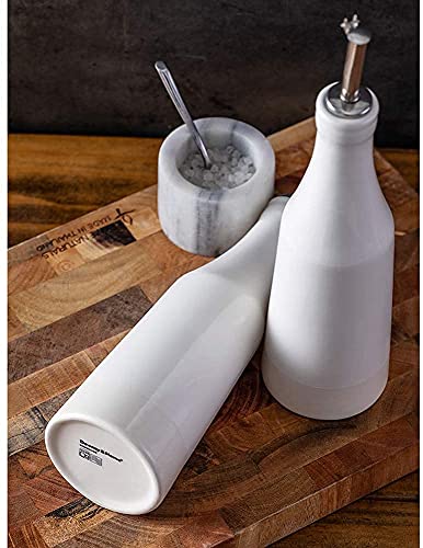 WDCDYQDH Keramik-Olivenöl-Spenderflaschen-Set 400 ml, Sojasauce, Essig, flüssige Menage, Gewürz zum Kochen, Edelstahl, Dose 5 WDCDYQDH Keramik-Olivenöl-Spenderflaschen-Set 400 ml, Sojasauce, Essig, flüssige Menage, Gewürz zum Kochen, Edelstahl, Dose