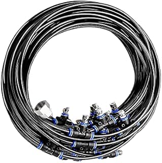 Rekuopl Système de ferrures en plein air, 32,8 Fuu - Kit de tuyau pour terrasses Auuen - Pour créer un brouillard dans le jardin, un trampoline