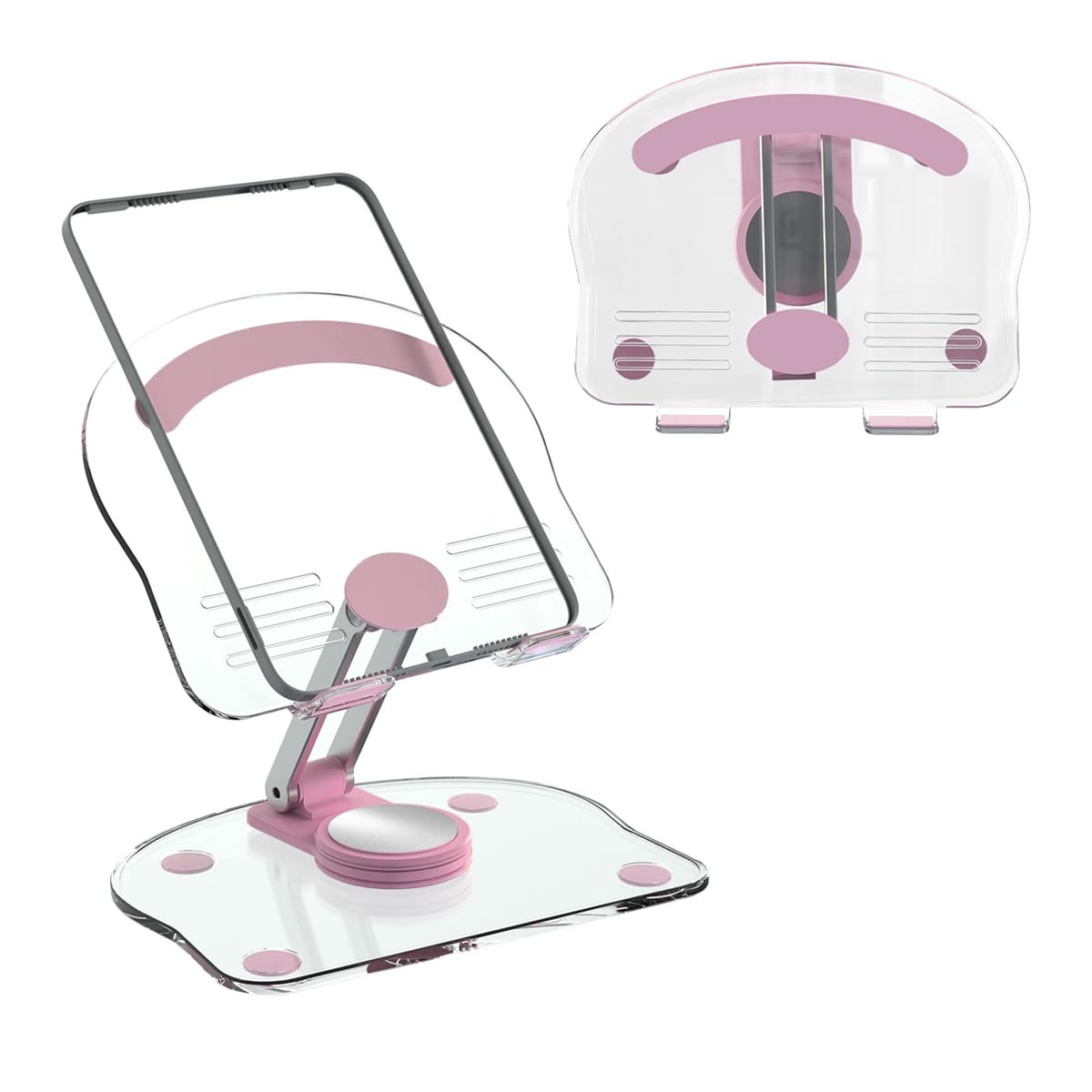 WEROCKSwivel Tablet Stand,Portable Tablet Holder with 360°Rotating Base,Foldable up and Down to Adjust Height, Portable Tablet Holder, Suitable for iPad Holder Up to 12.9 Inches.