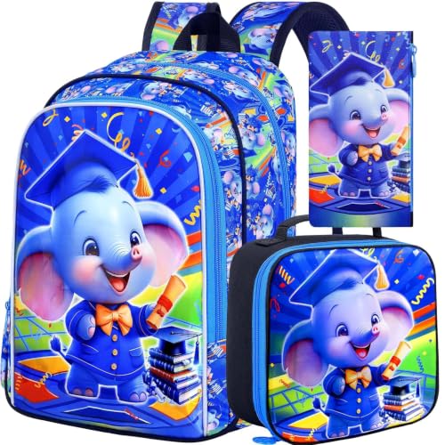 Image of AGSDON 3PCS Backpacks for Girls, 16 inch Elementary Kids Backpack Preschool School Bookbags and Lunch Box