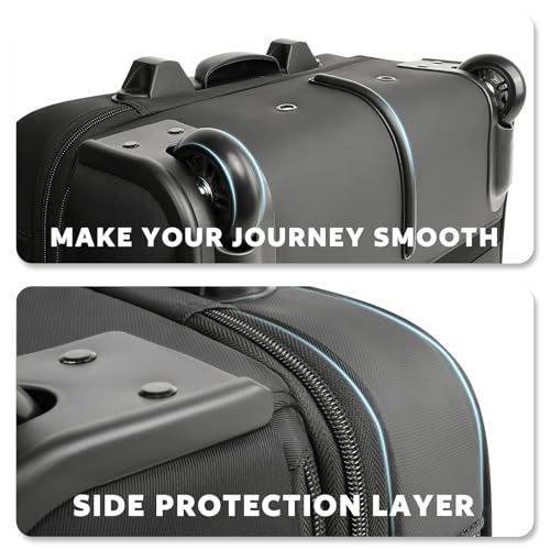 Image of Arcoyard Rolling Laptop Bag, Large Rolling Briefcase for Women with Waterproof Pocket, 17.3 Inch Computer Bag Laptop Case with Wheels, Roller Work Bag for Office Travel Business Teacher, Black Purple
