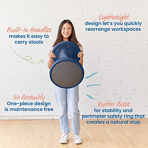 Image of ECR4Kids Twist Active Wobble Stool, 18in Seat Height, Classroom Furniture, Navy
