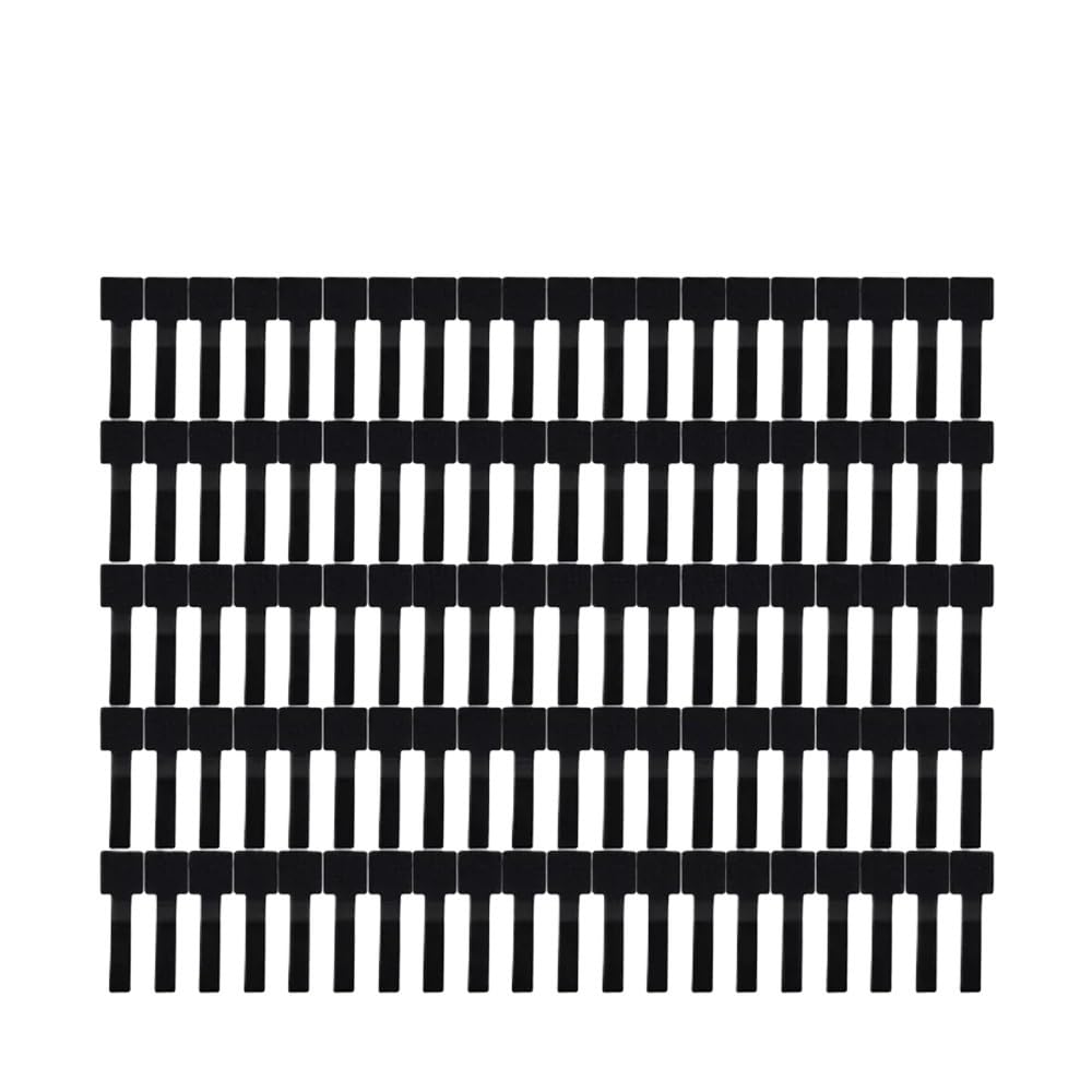 Reusable Cable Ties Velcro Ties Self-Adhesive Power Cord Cable Holder Adjustable Cord Storage Desktop Organiser Manager(Black-100PCS)