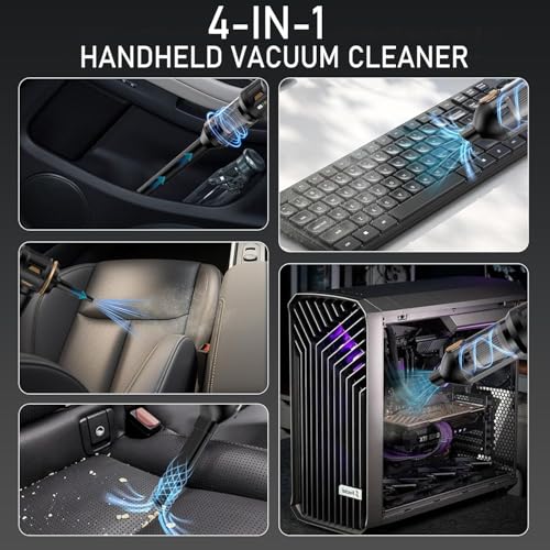 Image of Auto Hub 4 in 1 Vacuum Cleaner for Car & Home, Cordless Car Vacuum Cleaner & Blower | Rechargeable 6000mAh | BLDC Motor | 3 Speed Suction Upto 17000PA - 1 Year Warranty