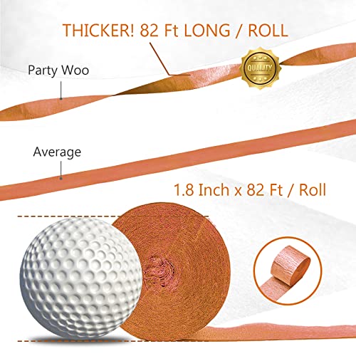 Image of PartyWoo Crepe Paper Streamers 4 Rolls 328ft, Pack of Green and Orange Crepe Paper for Party, Wedding, Birthday, Baby Shower Decorations (1.8 Inch x 82 Ft /Roll)