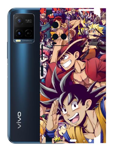 Image of AtOdds - VIVO Y33T Mobile Back Skin Sticker - Lamination - Rear Screen Guard Protector Film Wrap (Coverage - Back+Camera+Sides) (Design - Anime 5)