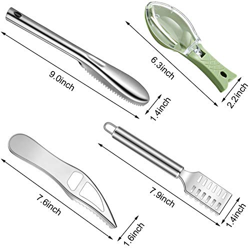 Écaille de poisson en acier inoxydable pour retirer les squames sans effort, pack de 4 - 3