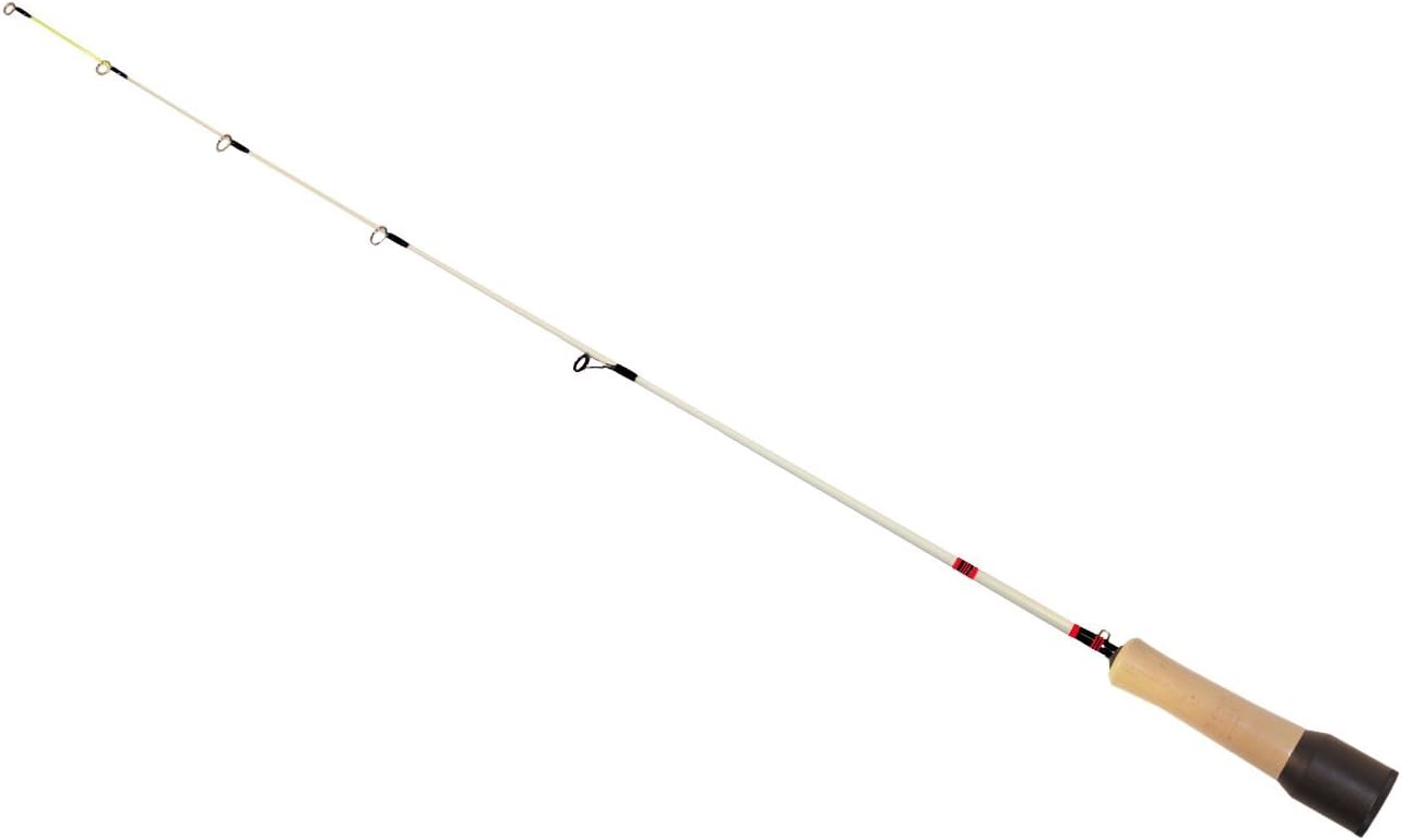 BaitRunner Noodle Ice Fishing Rod (28 Inch E Glass Ice Rod) Cork Handle with Built in Bait/Tackle Storage Cup
