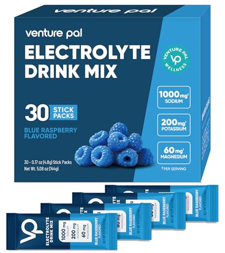 Image of Venture Pal High Sodium Sugar Free Electrolytes Powder Packet, Zero Calories Hydration Packets with Vitamin, Sodium, Potassium & Magnesium, Electrolyte Drink Mix, Keto Friendly, Vegan, 30 Count