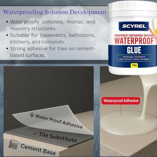 Image of Transparent Waterproofing Glue with Brush for Roof Leakage, Crack Seal Water Leakage Solution Indoor Outdoor, Waterproof Adhesive Filler for Bathroom Pipe Wall Tile Surface Window (300 GM GLUE)