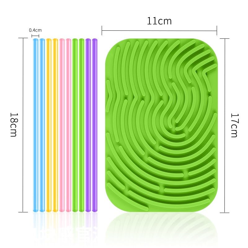 SENKESH® Silicone Sensory Activity Board , Quiet Fidget & Creativity Board with 10 Colorful Strings, All 100% Silicone, Fine Motor Skill Toy with Free Activity Master Booklet, Ages 3+ (Green) 1