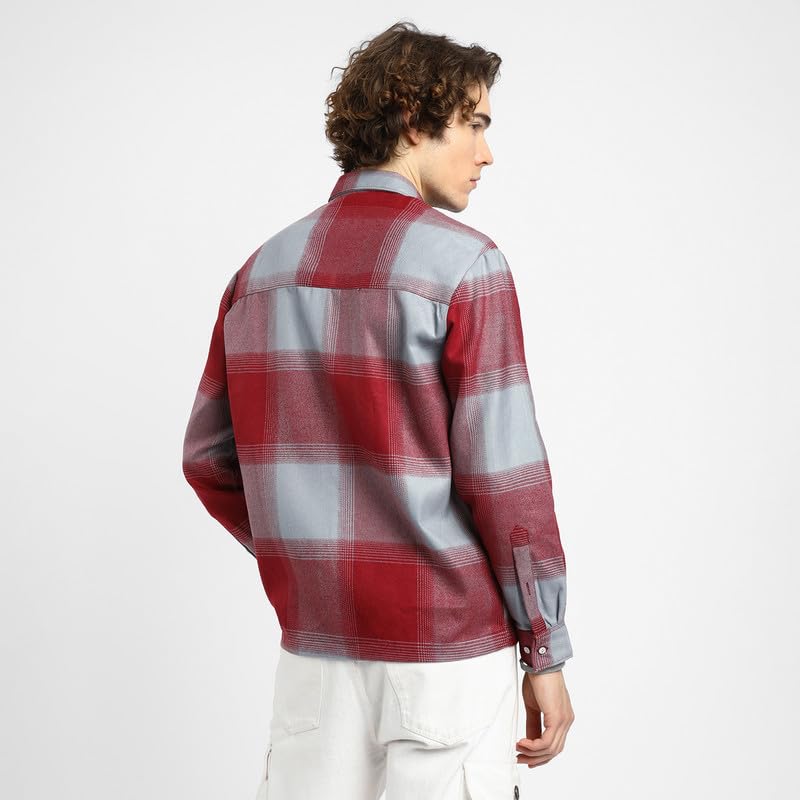 Image of CAHOOT Men's Shacket for Casual Wear | Spread Collar | Long Sleeve | Button Closure | Overshirt /Shacket Crafted with Comfort Fit for Everyday Wear
