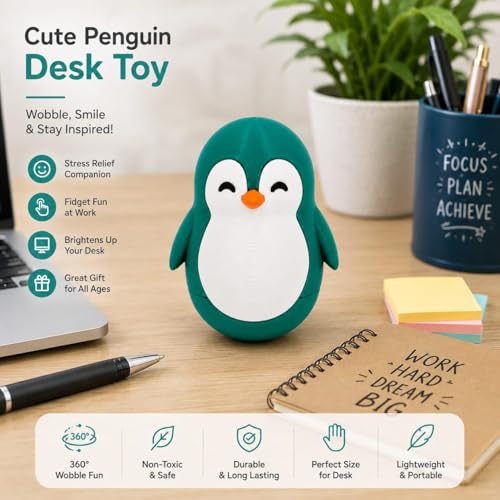 Image of Penguin Roly-Poly Toy, Tumble, Wobble, and Come Right Back(Forest Green and White)