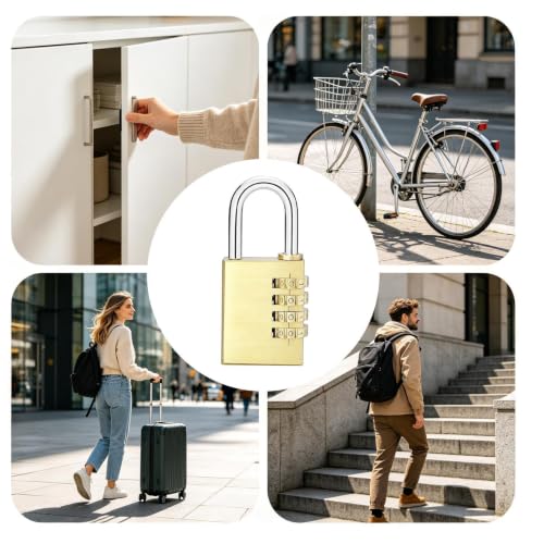 Candado de combinación exterior impermeable con clave de 4 dígitos para vallas y cobertizos 5