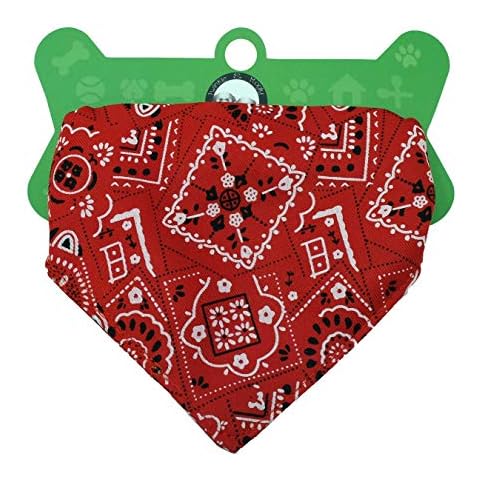 Bandana genérica para perros con cierre de clic y fijación de lino en rojo, negro y azul Cover