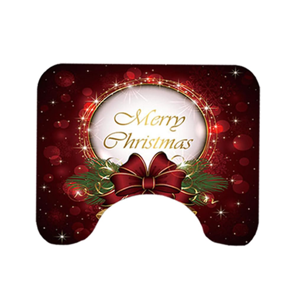 Cabilock Teiliges Weihnachts Cartoon Badteppich Set rutschfeste Toilettenmatte mit Deckel für Badezimmer Hochabsorbierend und Pflegeleicht für Zuhause und Hotels