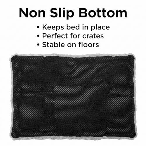 Image of Dog Crate Pad for Crate /Floor /Car for Small Dogs Washable | Non-Slip Dogs Pad for Crate,Soft Fluffy Dog Crate Pad,24 inchx18 inch Gray