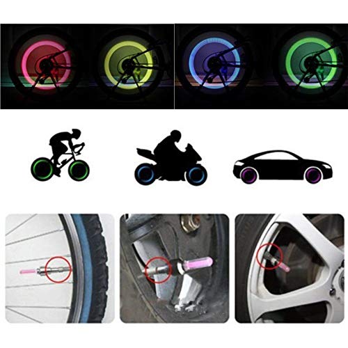 Set Di Luci LED A Valvola Per Bici – Effetto Flash Per Ruote, Impermeabili E Con Batterie Incluse