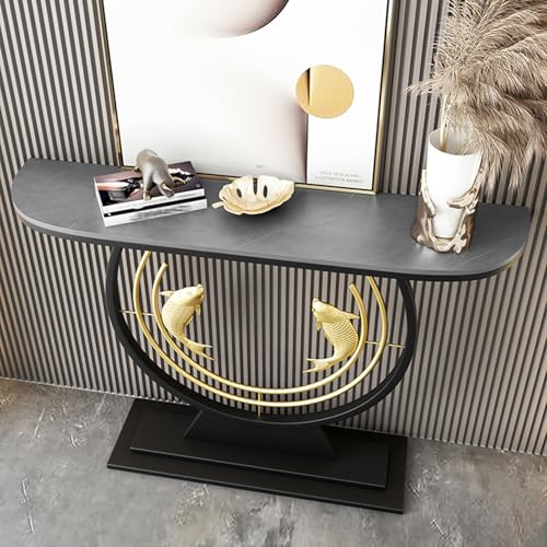 Mesa consola de piedra sinterizada moderna y mesa estrecha para pasillo delgado 3