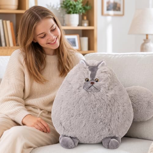 Image of Winsterch Giant Gray Cat Stuffed Animal, 20-Inch Large Stuffed Cat Plush
